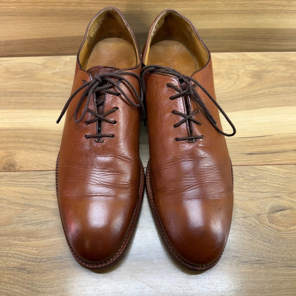 Beckett Simonon Valencia Wholecut Oxford Mens 12 Tan Full Grain Leather Formal